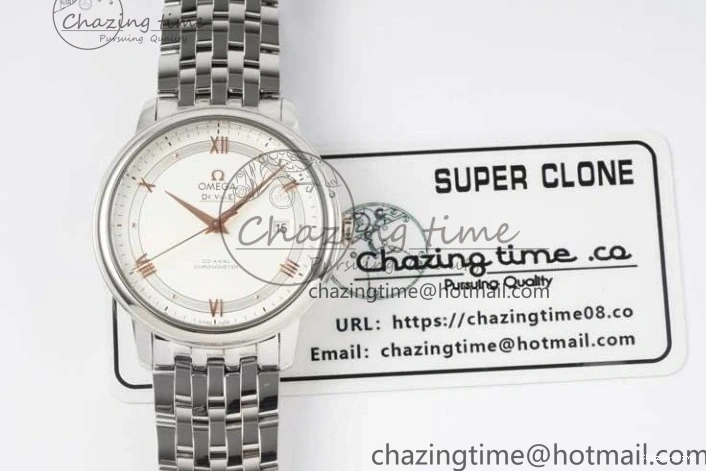 0107 Casual De Ville SS DIWF 1:1 Best Edition White Dial RG Markers on SS Bracelet MIYOTA 7847